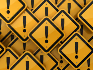 illustration de rendu de panneau routier avec point d exclamation